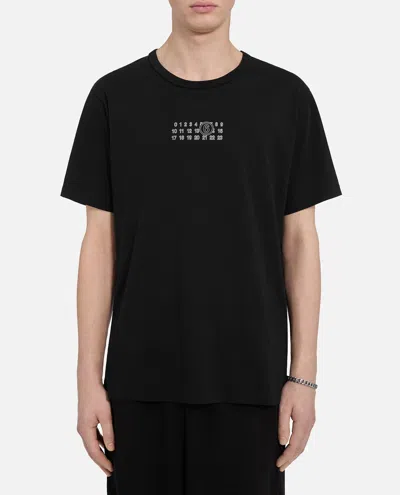 Mm6 Maison Margiela Numeric Signature Mm6 T-shirt Black In Black