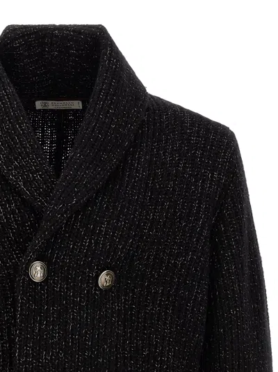 Brunello Cucinelli Double-breasted Cashmere And Silk Blend Cardigan