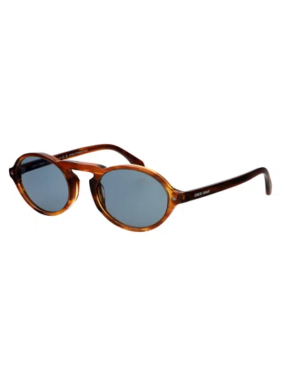 Giorgio Armani Havana Acetate Sunglasses In Brown