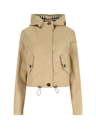 Burberry Beige Cotton Jacket In Brown