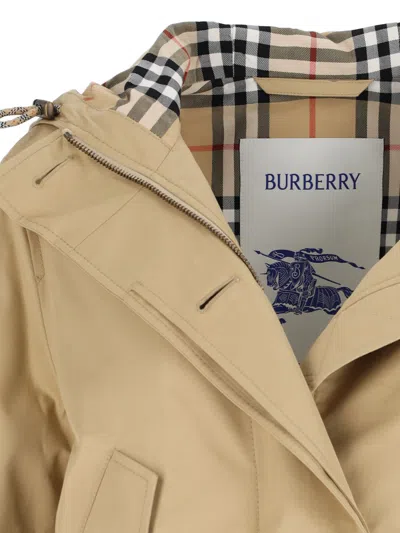 Burberry Beige Cotton Jacket In Brown