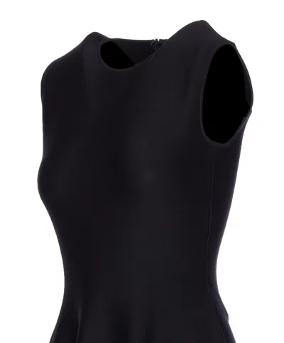 Alexander Mcqueen Women Asymmetric Midi Dress In Black