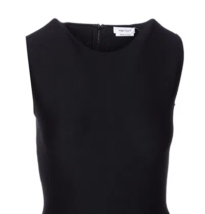 Alexander Mcqueen Women Asymmetric Midi Dress In Black