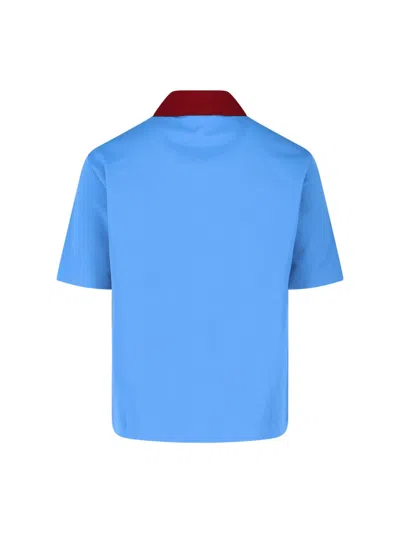 Marni Polo In Piquet Blu Con Colletto A Contrasto In Blue