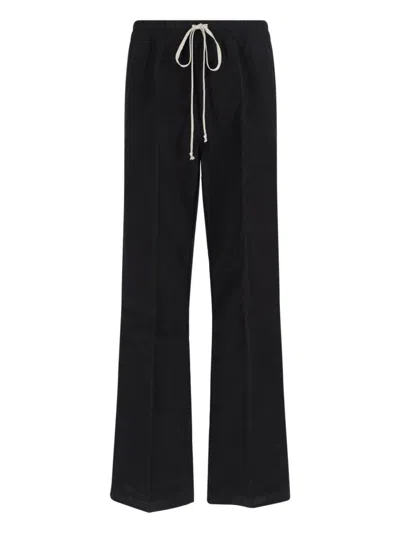 Rick Owens Straight Leg Trousers Elastic Waistband