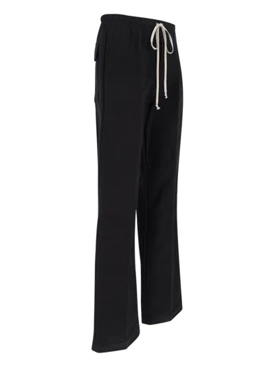 Rick Owens Straight Leg Trousers Elastic Waistband