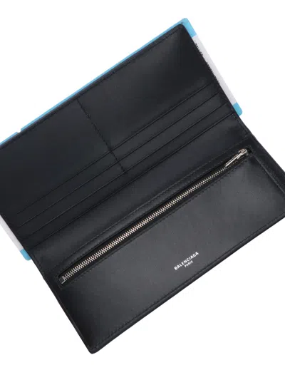 Balenciaga Blue Passport Long 1 Ticket Wallet In Multi