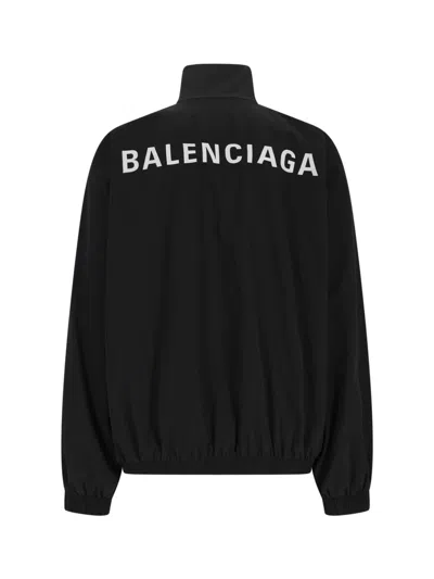 Balenciaga Oversized Windbreaker Jacket In Black