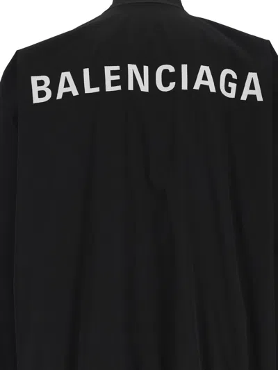 Balenciaga Oversized Windbreaker Jacket In Black