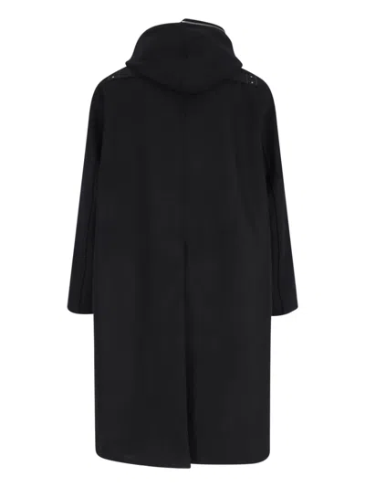 Rick Owens Dracucollar Fold-neck Zip-front Leather Coat In Black