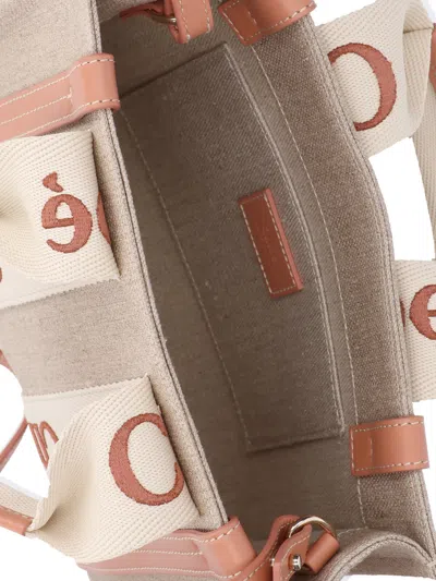 Chloé Woody Small Tote Bag In Orange