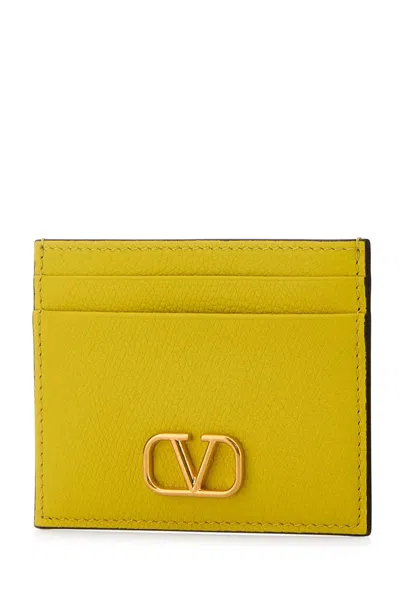 Valentino Yellow Leather Card Holder