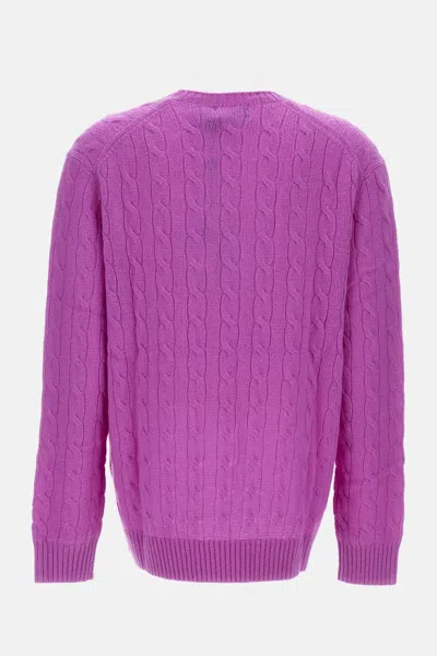 Polo Ralph Lauren Purple Cable-knit Sweater In Wool And Cashmere In Purple