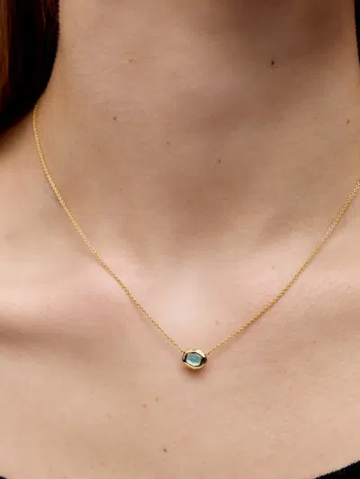 Monica Vinader Small Gold Vermeil And Aquamarine Odyssey Necklace In Gold