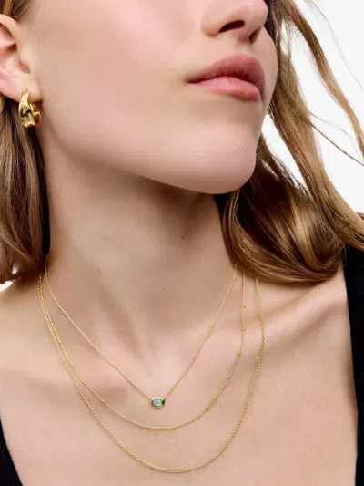 Monica Vinader Small Gold Vermeil And Aquamarine Odyssey Necklace In Gold