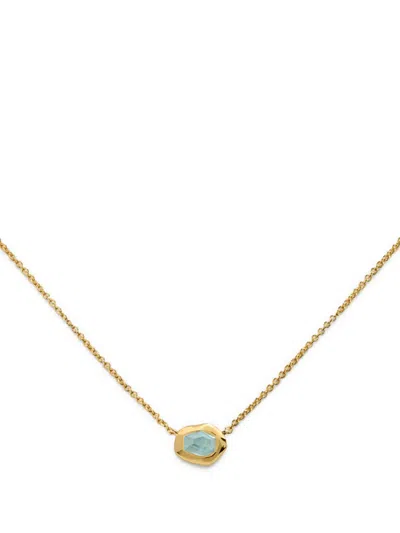 Monica Vinader Small Gold Vermeil And Aquamarine Odyssey Necklace In Gold