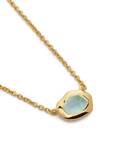 Monica Vinader Small Gold Vermeil And Aquamarine Odyssey Necklace In Gold