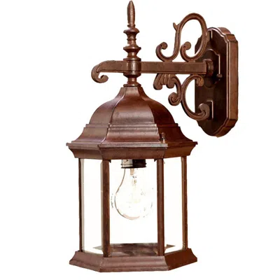 Hivvago Narrow Brown Domed Hanging Glass Lantern Wall Light