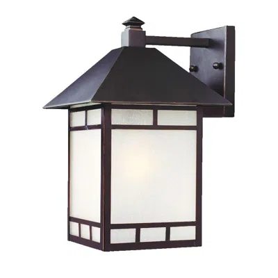 Hivvago Xl Antique Bronze Frosted Glass Lantern Wall Light