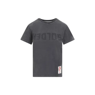 Golden Goose Anthracite Cotton T-shirt In Gray