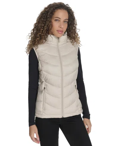 Charter Club Women's Packable Hooded Puffer Vest, Created For Macy's In Neutral