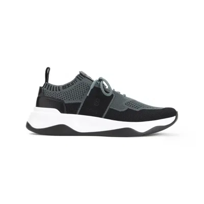 Berluti Breathable Textile And Leather Sneakers With Sole In Black