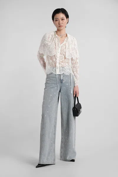 Self-portrait Caped Lace Cardigan In White