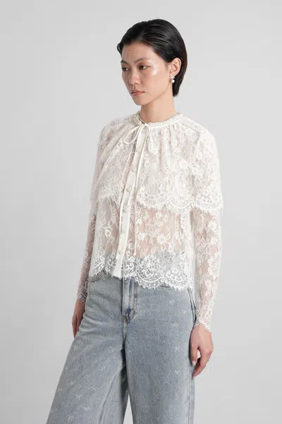 Self-portrait Caped Lace Cardigan In White
