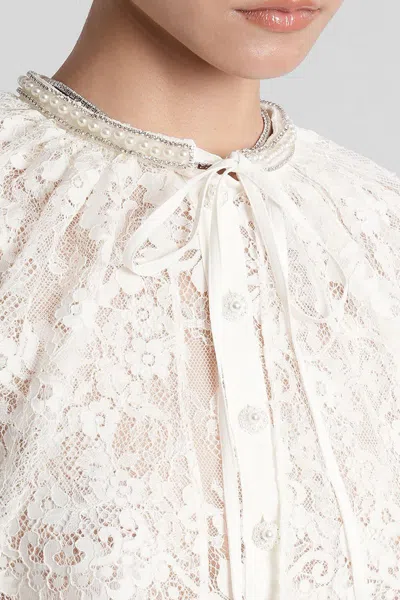 Self-portrait Caped Lace Cardigan In White