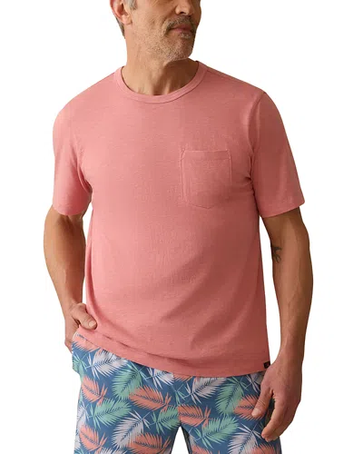 Faherty Sunwashed Organic Cotton Pocket T-shirt In Pink