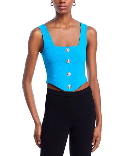 L Agence L'agence Saga Square Neck Corset Top In Blue
