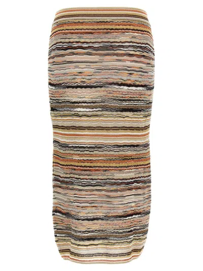 Missoni Wave Pattern Skirt Skirts Multicolor In White