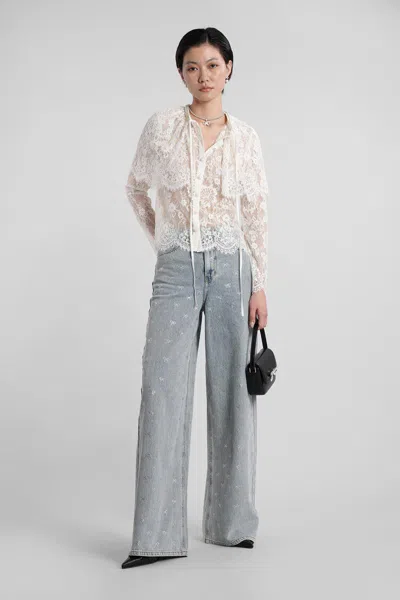 Self-portrait Caped Lace Cardigan In White