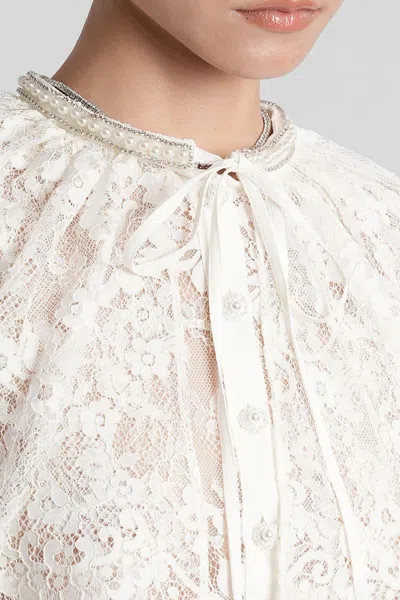 Self-portrait Caped Lace Cardigan In White