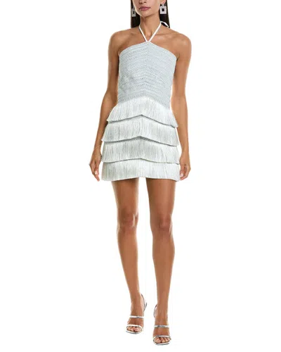 Patbo Fringe Halter Neck Mini Dress In Gray