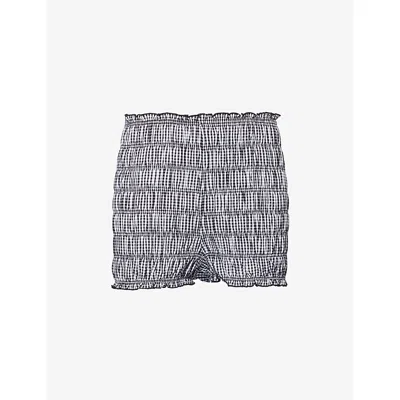 Amy Lynn Womens Danica Gingham Cotton Shorts Black In Black