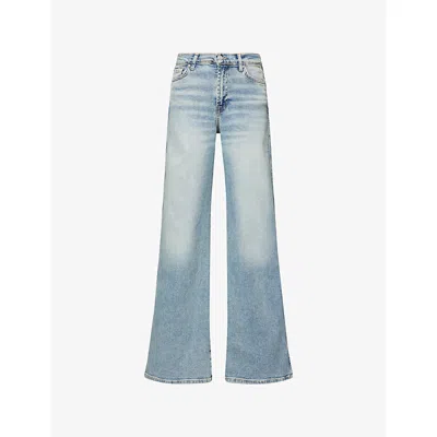 7 For All Mankind Womens Lotta Wide-leg Denim Jeans Amuse Me In Blue
