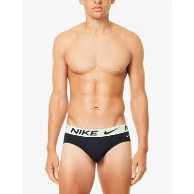 Nike Mens Essential Micro Pack Of Three Jersey Hip Briefs Blk Volt/gme Ryl/burg In Black