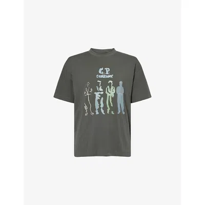 C.p. Company Mens Cp Company Sailors Graphic-print Short-sleeve Cotton T-shirt In Green