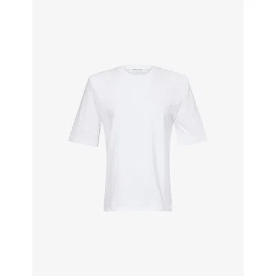 The Frankie Shop Womens Carrington Padded-shoulder Cotton-jersey T-shirt White In White