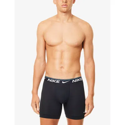 Nike Mens Ultra Comfort Pack Of Three Jersey Boxer Briefs Blk - Dusty/monarch/blk In Black