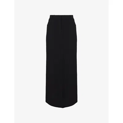 The Frankie Shop Womens Malvo Long Woven Pencil Skirt Black In Black