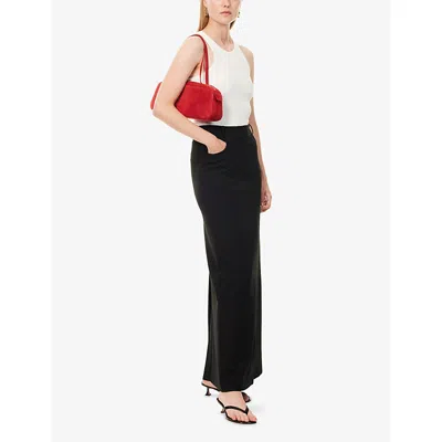 The Frankie Shop Womens Malvo Long Woven Pencil Skirt Black In Black