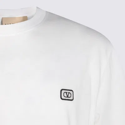 Valentino Garavani Cotton T-shirt With Vlogo Patch In White