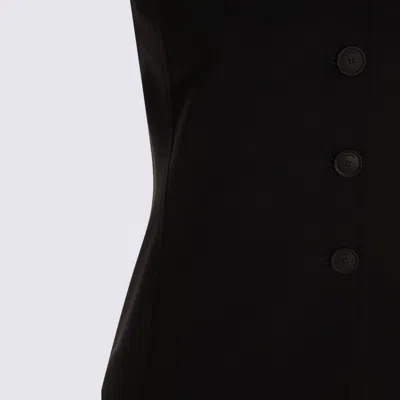 Max Mara Tailored Black Waistcoat With Deep V-neckline And Button Detail