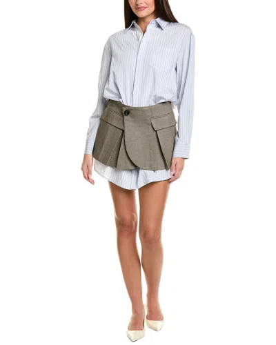 Astr The Label Mixed Media Shirtdress In White