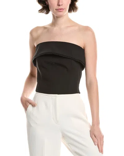 Endless Rose Strapless Pearl Bead Trim Foldover Top In Black