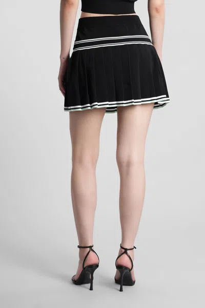 Casablanca Women Pleated Viscose Miniskirt In Black
