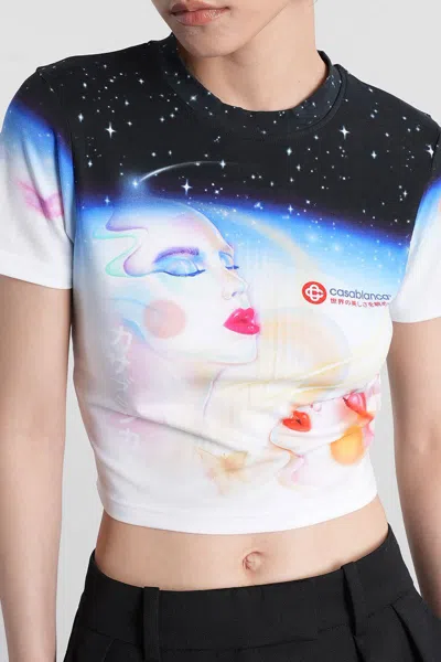 Casablanca Galactic Connection Crew Neck T-shirt In Multi
