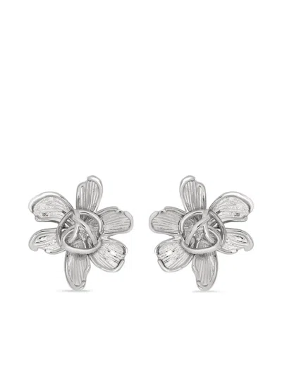 Oscar De La Renta フラワーノット ピアス In Metallic